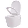 vidaXL Toilette murale avec r&eacute;servoir cach&eacute; C&eacute;ramique Blanc