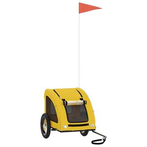 vidaXL Remorque de v&eacute;lo pour animaux de compagnie jaune