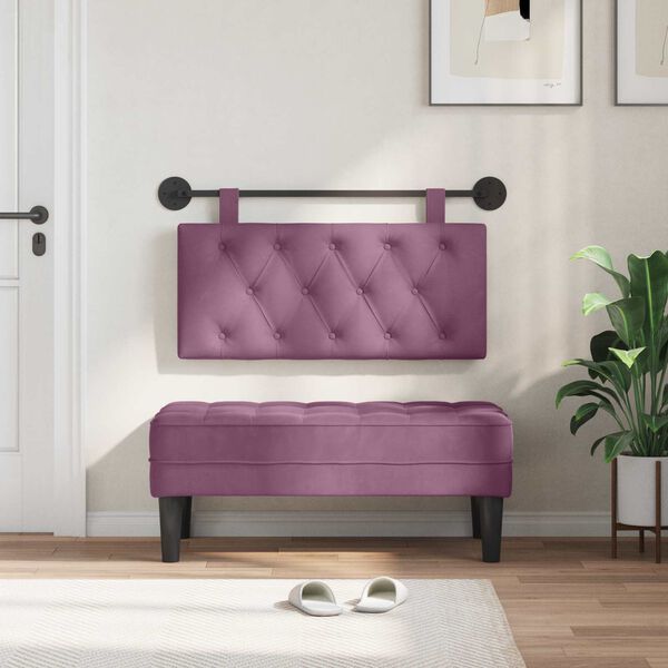 vidaXL T&ecirc;te de lit suspendue Pourpre 90 x 55 x 7 cm Velours