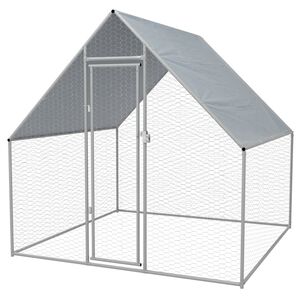 vidaXL Cage ext&eacute;rieure pour poulets Acier galvanis&eacute; 2 x 2 x 1,92 m