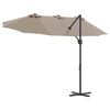vidaXL Parasol cantilever de jardin Taupe 372 x 198 x 243 cm