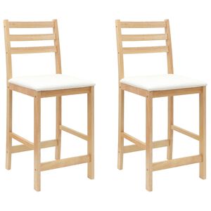vidaXL Chaises de salle &agrave; manger 2 pcs Naturel 40 x 47,5 x 99,5 cm