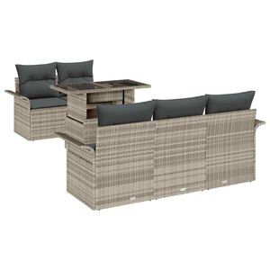 vidaXL Ensemble de canap&eacute; de jardin 6 pc Gris clair