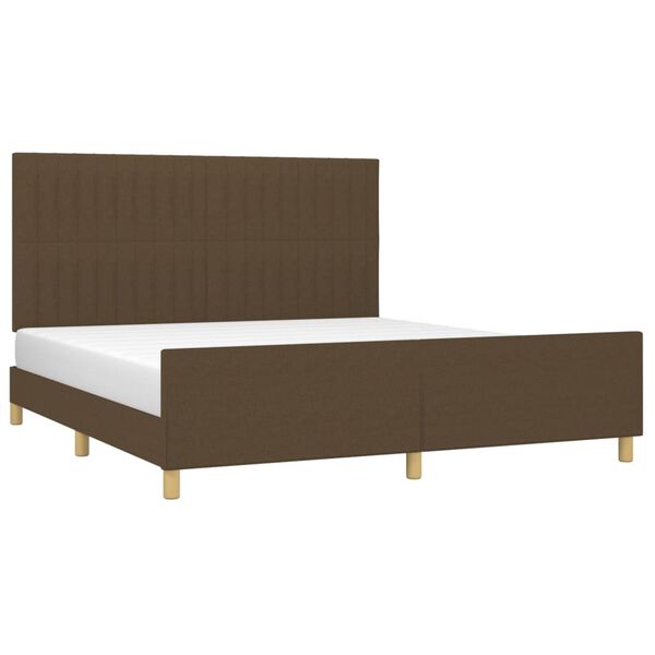 vidaXL Cadre de lit sans matelas marron fonc&eacute; 180x200 cm tissu