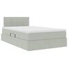 vidaXL Lit de Rangement avec matelas Gris clair 120 x 190 cm Velours