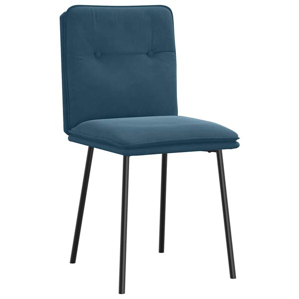 vidaXL Chaises &agrave; manger lot de 2 Bleu Velours