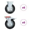vidaXL 12 pcs Roulettes 200 mm