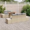 vidaXL Ensemble de canap&eacute; de jardin 6 pcs Beige Poly rotin