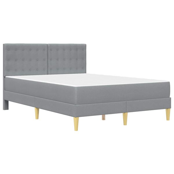 vidaXL Cadre de lit avec matelas Gris clair 120 x 190 cm tissu