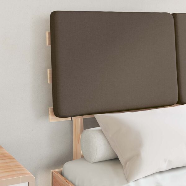 vidaXL Cadre de lit avec tête de lit rembourrée Taupe 120 x 200 cm