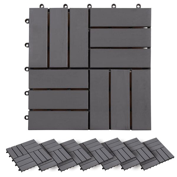 vidaXL Carreaux de terrasse 20pcs Délavage gris 30x30 cm Acacia solide