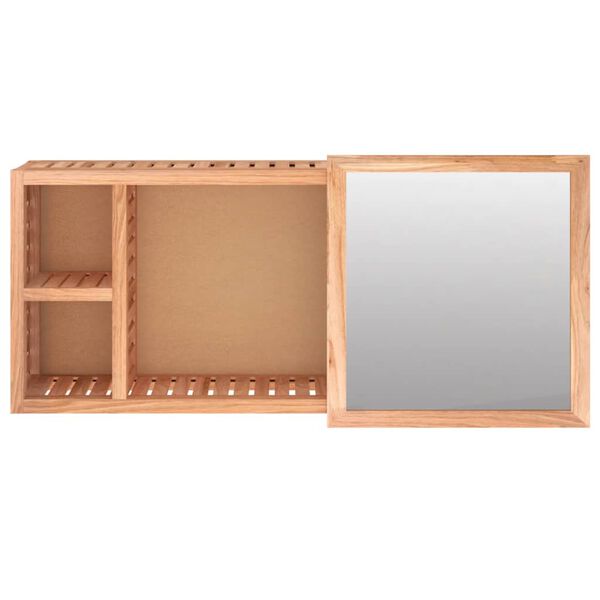 vidaXL Armoire à miroir 80x17x34 cm Bois massif de noyer