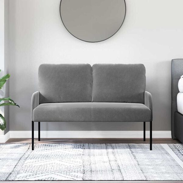 vidaXL Canap&eacute;s avec coussin 110cm Gris fonc&eacute; Contreplaqu&eacute;