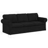 vidaXL Canap&eacute; 2 pcs Noir 215 x 82 x 80 cm tissu