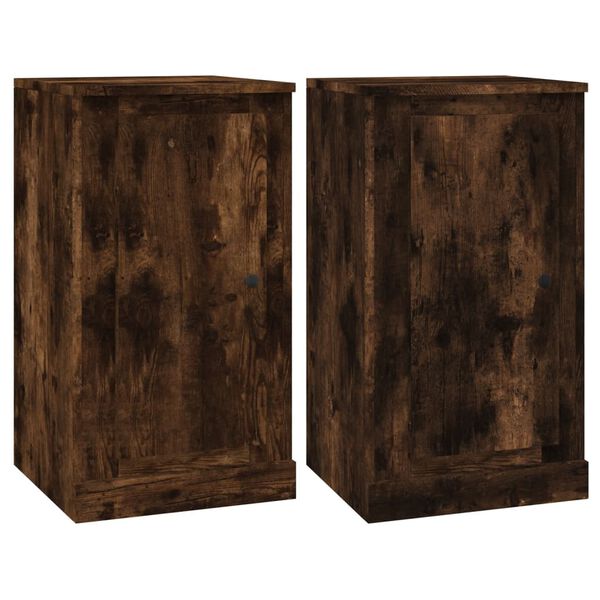 vidaXL Buffets 2 pcs ch&ecirc;ne fum&eacute; 37,5x35,5x67,5 cm bois d'ing&eacute;nierie