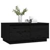 vidaXL Table basse Noir 80x50x35 cm Bois massif de pin