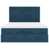 vidaXL Cadre de lit ottoman avec matelas bleu fonc&eacute; 140x200 cm velours