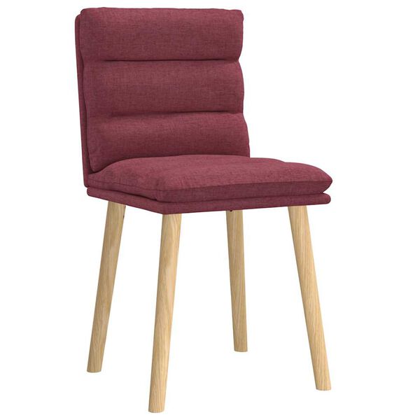 vidaXL Chaises à manger lot de 2 rouge bordeaux tissu