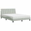 vidaXL Lit avec matelas Hanko gris clair 120x200 cm velours
