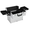 vidaXL Mallette &agrave; maquillage 38x23x34 cm argent&eacute; aluminium