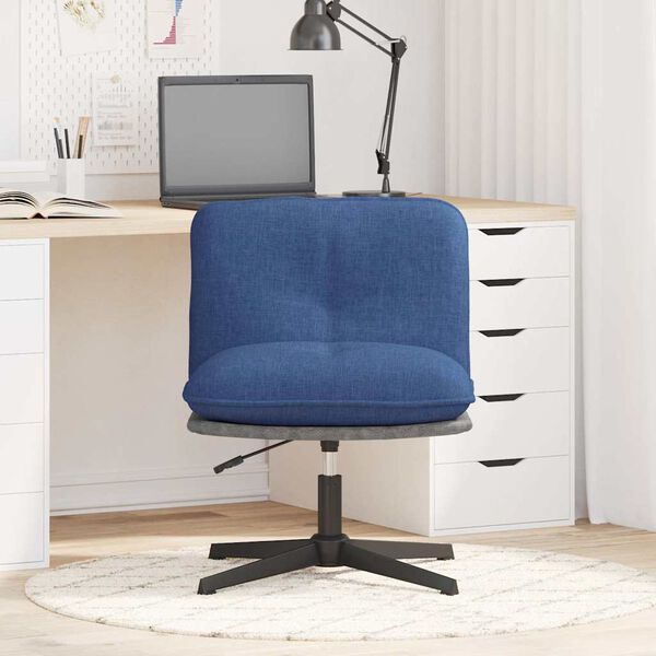 vidaXL Chaise pivotante de bureau Bleu Tissu