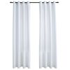 vidaXL Rideau occultant et anneaux en m&eacute;tal 2pcs Blanc cass&eacute; 140x225cm