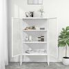 vidaXL Buffet haut Blanc 80x35x135 cm Acier et verre tremp&eacute;