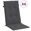 vidaXL Coussins de chaise &agrave; dossier haut lot de 6 anthracite m&eacute;lang&eacute;