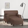 vidaXL Fauteuil avec repose-pied Marron 60 cm Similicuir
