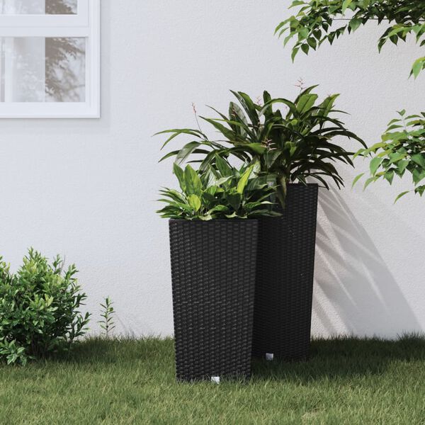 vidaXL Jardini&egrave;re et int&eacute;rieur amovible anthracite 11/26,5 L rotin PP