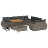 vidaXL Ensemble de canap&eacute; de jardin 13 pc Gris polyrotin