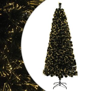 vidaXL Sapin de No&euml;l en fibre optique 180 cm 24 LED Blanc chaud PVC