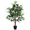 vidaXL Plante Ficus artificielle Vert 90 x 16 x 110 cm Tissu et bois