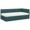 vidaXL Cadre de lit d'angle avec matelas 2 pcs Vert Velours