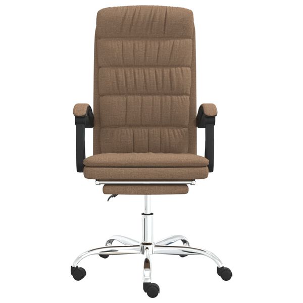 vidaXL Fauteuil inclinable de bureau Marron Tissu