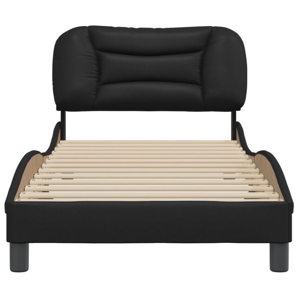 vidaXL Cadre de lit sans matelas Hvar noir 90x200 cm similicuir