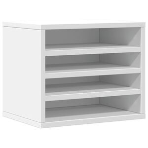 vidaXL Organisateur de bureau blanc 36x26x29,5 cm bois d'ing&eacute;nierie