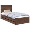vidaXL Cadre de lit avec tiroir Ch&ecirc;ne brun 90 x 190 cm Bois Ing&eacute;nierie