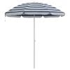 vidaXL Parasol de plage Bleu et Blanc 206 x 206 x 212 cm