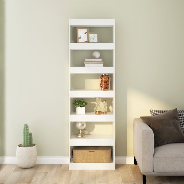 vidaXL Biblioth&egrave;que/S&eacute;parateur de pi&egrave;ce Blanc brillant 60x30x198 cm
