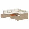 vidaXL Ensemble de canap&eacute; de jardin 9 pc Beige et cr&egrave;me polyrotin