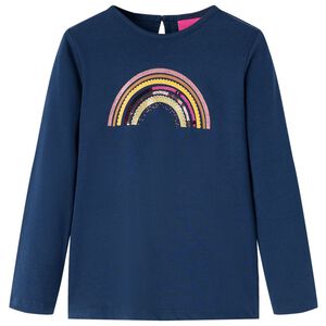vidaXL T-shirt enfants &agrave; manches longues bleu marine 92