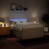 vidaXL Sommier &agrave; lattes de lit avec matelas Cr&egrave;me 140x190 cm Tissu