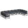 vidaXL Ensemble de canap&eacute; de jardin 10 pc Noir Aluminium