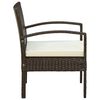 vidaXL Chaise de jardin avec coussin Résine tressée Marron