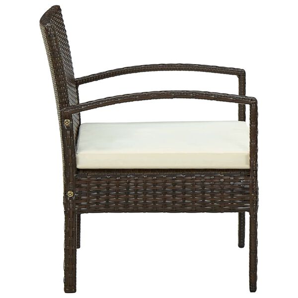 vidaXL Chaise de jardin avec coussin Résine tressée Marron