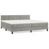 vidaXL Sommier &agrave; lattes de lit et matelas Gris clair 200x200cm Velours