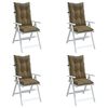 vidaXL Coussins de chaise &agrave; dossier haut lot de 4 taupe m&eacute;lang&eacute; tissu