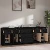vidaXL Buffet Noir 230x35x80 cm Bois massif de pin