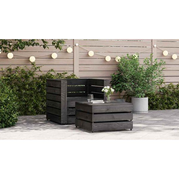 vidaXL Salon de jardin palette 2 pcs Bois de pin impr&eacute;gn&eacute; de gris